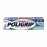3 Pack - SUPER POLIGRIP Denture Adhesive Cream, Ultra Fresh 1.4oz Each