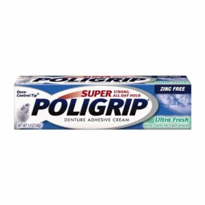 3 Pack - SUPER POLIGRIP Denture Adhesive Cream, Ultra Fresh 1.4oz Each