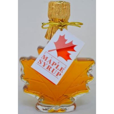 Pure Maple Syrup in Glass Maple Leaf - 3.4 oz (6 bottles)