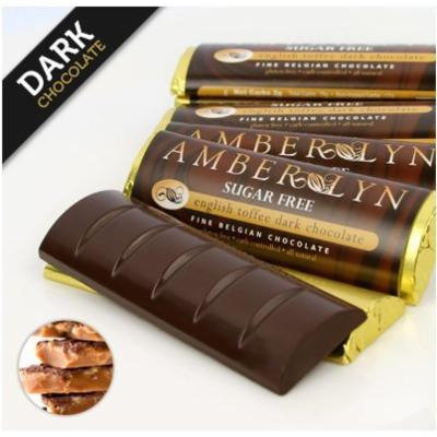 Sugar-free Dark Chocolate Bars, Low Carb, Diabetic Friendly, Gluten-free (Dark Chocolate English Toffee, 15 bars)
