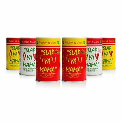 Slap Ya Mama Mixed Seasoning 6 Pack Variety Pack, 2 Cajun, 2 Cajun Hot, 2 White Pepper Blend, 8oz Each