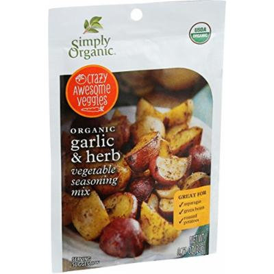 Simply Organic Vegetable Seasoning Mix - Organic - Garlic and Herb - .71 oz - Case of 12 - 95%+ Organic - Yeast Free - Vegan