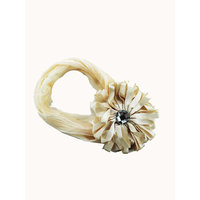 Flower Bud w/ Gem Headband Flower Headband (Cream)