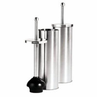 Oggi Satin Finish Stainless Steel 14.5 Inch Toilet Plunger and Holder