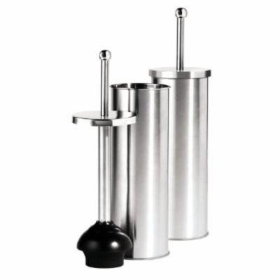 Oggi Satin Finish Stainless Steel 14.5 Inch Toilet Plunger and Holder