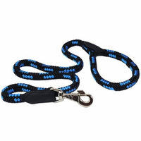 Dogs My Love 6ft Long Braided Rope Dog Leash Blue with Black 6 Sizes (XLarge: 6ft Long; 5/8