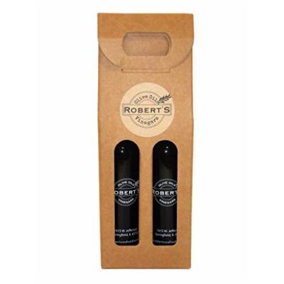 Robert's Extra Virgin Infused Olive Oil - 2 (200ml) bottle gift pack - Garlic and Harissa (hot chili pepper)