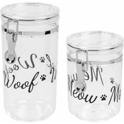 Iris Dog & Cat Treat Jar Set - Black