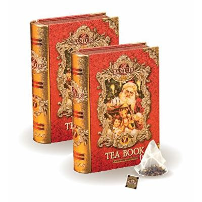 Basilur , Mini Tea Books in Metal Caddy , Pyramid Tea Bags , 100% Pure Ceylon Tea , 5 Luxury Leaf Pyramid Sachets Per Tin , Pack of 2