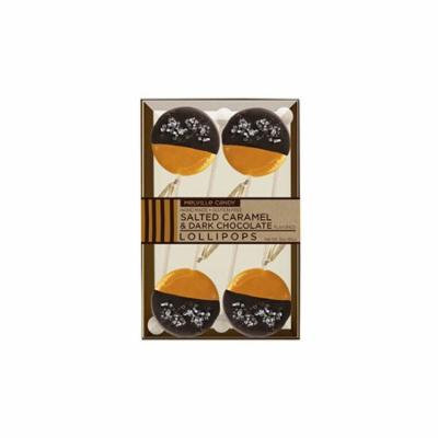 Gourmet Chocolate Dipped Salted Caramel Lollipops 4 Pack, 3 Count