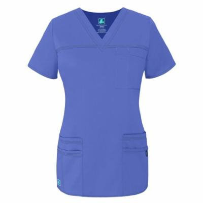 Adar Pop-Stretch Junior Fit TaskWear Scrub Top - 3202 - Ceil Blue - M