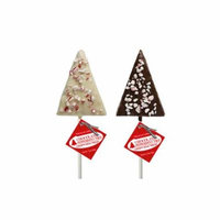 Rice Treat Tree Lollipop Assortment White and Dark Chocolate with Peppermint, 24 Count