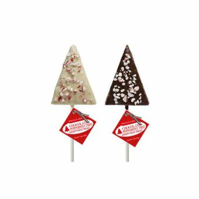 Rice Treat Tree Lollipop Assortment White and Dark Chocolate with Peppermint, 24 Count