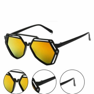 Plastic Geo Double Frame Aviator Black Flash Orange