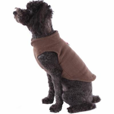 Solid Fleece Vest Soft Dog Sweater Harness with O-Ring, Brown, Medium