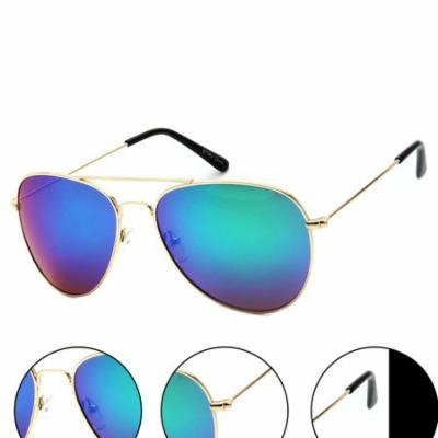 Classic Unisex Gold Aviator - Flash Green