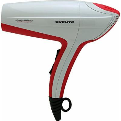 Ovente Seductive Ceramic Ionic Tourmaline Lightweight Professional Hair Dryer with BONUS Wide Concentrator Nozzle and Travel Bag, 1875-Watts, 2 Speed 3 Heat Settings, Cool Shot Button, White (X2210W)