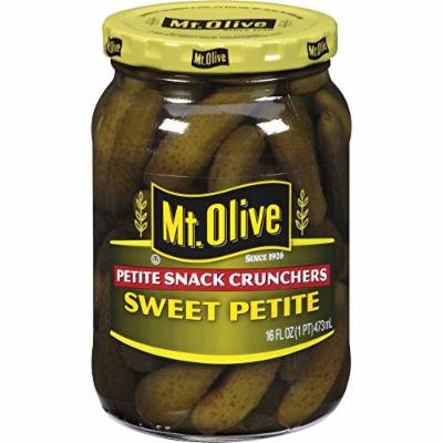 Mt. Olive Petite Snack Crunchers Sweet Petite Pickles, 16 FL OZ Jars (Pack of 3, Total of 48 Oz)