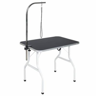 Best Choice Products Folding Pet Grooming Table w/ Adjustable Arm, Removable C-Clamp, & Heavy Duty Rope - Black/Gray