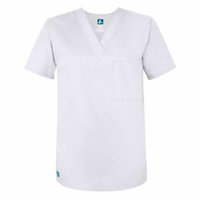Adar Universal Unisex V Neck Tunic 1 Pocket (Available in 16 colors) - 6011 - White - 4X