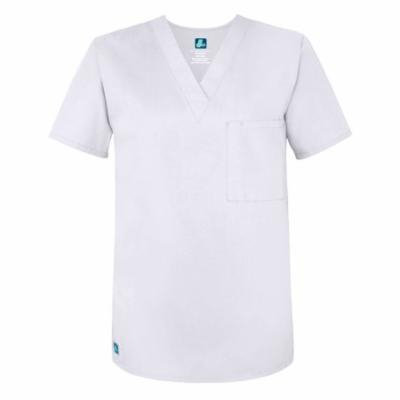 Adar Universal Unisex V Neck Tunic 1 Pocket (Available in 16 colors) - 6011 - White - 4X