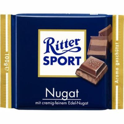 Ritter Sport Milk Chocolate with Praline Nugat, 100g
