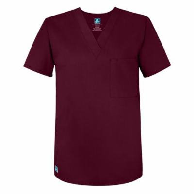 Adar Universal Unisex V Neck Tunic 1 Pocket (Available in 16 colors) - 6011 - Burgundy - M