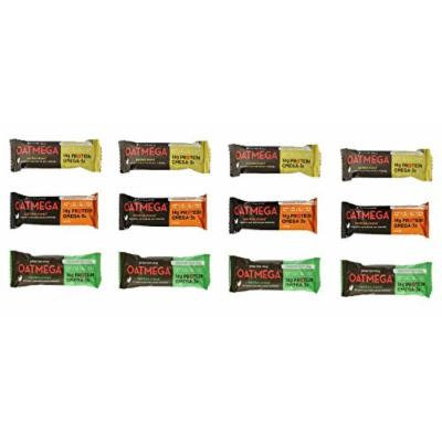 Oatmega Bars, Variety . Pack of 12 ,3 Flavors ,( 4 Vanilla Almond Crisp, 4 Chocolate Mint Crisp , 4 Chocolate Peanut Crisp)