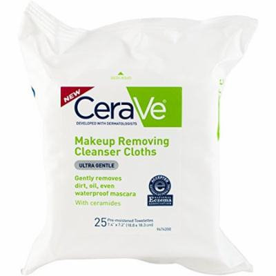 3 Pack - CeraVe Makeup Removing Cleanser Cloths, 25 Count Each
