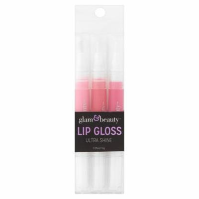 Glam & Beauty Ultra Shine Lip Gloss, 0.05 oz, 3 count