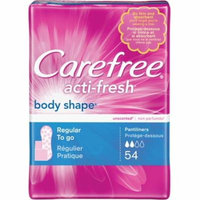 CAREFREE Acti-Fresh Body Shape Regular To Go Pantiliners, Unscented 54 ea (Pack of 2)