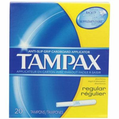 2 Pack Tampax Regular Anti-Slip Grip Cardboard Applicator 20 Tampons Each