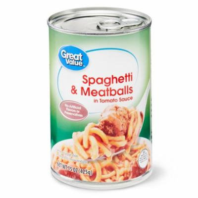 Great Value Spaghetti & Meatballs, 15 oz