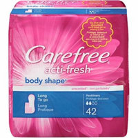 CAREFREE Acti-Fresh Body Shape Long To Go Pantiliner, Unscented 42 ea (Pack of 2)