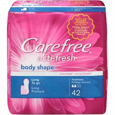 CAREFREE Acti-Fresh Body Shape Long To Go Pantiliner, Unscented 42 ea (Pack of 2)