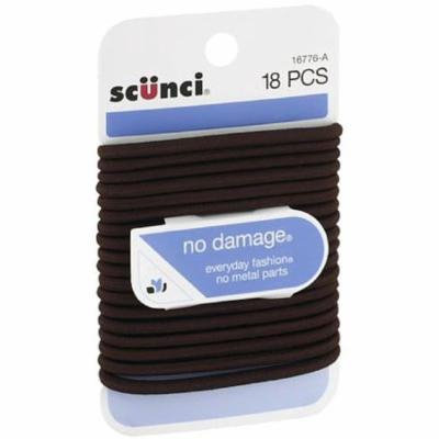 Scunci No Damage Elastics, Brown 18 ea (Pack of 2)