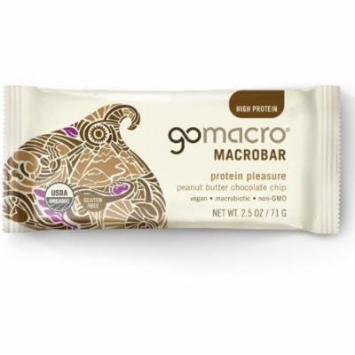 GoMacro Organic Macrobars, 2.5 oz bars, Peanut Butter Chocolate Chip, 12 bars (Pack of 6)