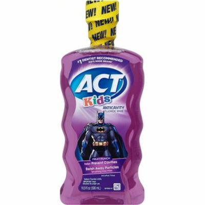ACT Anti-Cavity Kids' Super Hero Mouthwash, Fruit Punch 16.9 oz (Pack of 6)