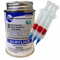 Weld-On 3 Acrylic Adhesive - 4 Oz and 3 Pack of Weld-on 25-Gauge Precision Syringe Applicator