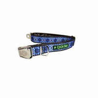 Cycle Dog Collar Kaleidoscope Buckle Metal Bottle Opener Blue Regular Large