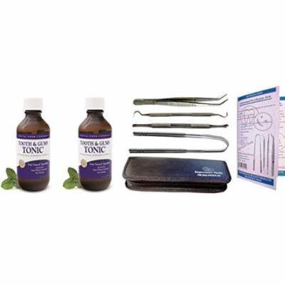 Dental Herb Company Tooth and Gums Tonic 18 Oz. Pack of 2 Bottles + Impressive Smile Pro Oral Hygiene Kit