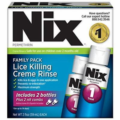 6 Pack NIX Permethrin Lice Killing Cream Rinse Family Pack 2x2 Oz Each