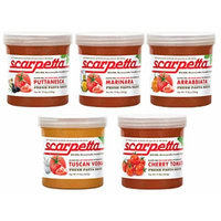 Scarpetta Pasta Sauce Variety Pack (5 Flavors), 19.8 oz, Pack of 5, Vegan Tomato Sauce Best Seller Pack