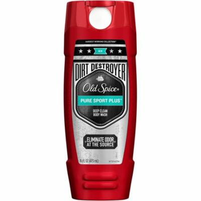 Old Spice Hardest Working Collection Dirt Destroyer Body Wash, Pure Sport Plus 16 oz (Pack of 3)