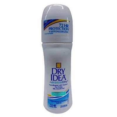 4 Pack Dry Idea Advanced Dry Unscented Antiperspirant Roll-On 3.25 Oz Each