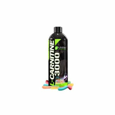 NutraKey Liquid L-Carnitine 3000, Sour Gummy Worms, 31 Servings