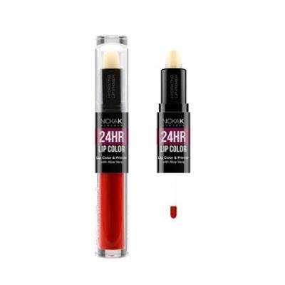 (6 Pack) NICKA K 24HR Lip Color and Primer #02 Crimson