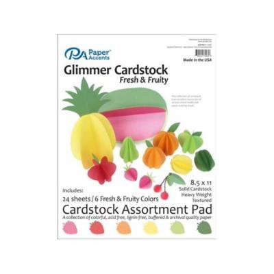 Cardstock Pad 8.5x11 24pc Glimmer Fresh&Fruity Ast