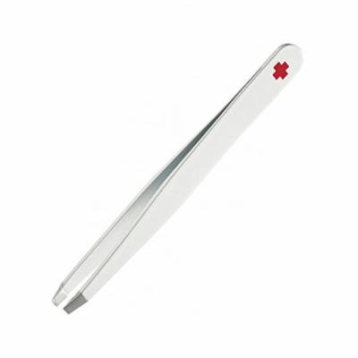 Rubis Switzerland White Slanted Tip Tweezer