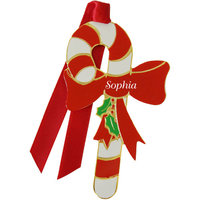 Gloria Duchin Enamel Candy Cane Ornament, Girl